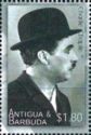 Charlie Chaplin Wearing Coat and Bowler Hat