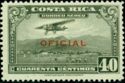 Mail Plane with overprint "OFICIAL" in red
