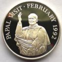 10 Dalasis (Papal Visit - February 1992 - Silver edition)