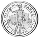 1/25 Crowns (Barcelona Olympics. Ancient victor wearing laurels)