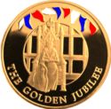 50 Pence (Queen's Golden Jubilee - Gold - Color)