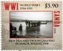 New Zealand troops landing in Samoa