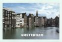 Amsterdam. Damrak, houses in the water