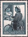 Stamp Day - Postwoman delivering letter