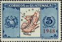 Map of Guatemala overprinted 1948