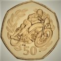 50 Pence (Tourist Trophy Motorcycle Races, Les Graham - Gold)
