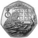 50 Pence (Dr John Kelly Translating the Bible into Manx - Silver)