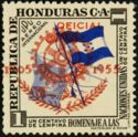 Flags of UN and Honduras overprinted