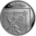 2 Pence (Royal Arms Shield Puzzle 2/6 (5th Portrait) JC - Silver edition)