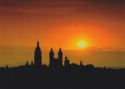 Hradec Králové. Sunrise over city