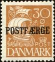 Sailship overprinted POSTFÆRGE