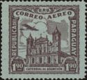 Plane over the Cathedral of Asunción