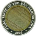 10 Won (Final issue of the San Marino Lira)