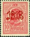 King Carol I - with red '1918' overprint