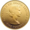 5 Pounds (Queen Elizabeth II Portrait Through the Years - Gold)