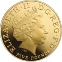 5 Pounds (Queen Elizabeth II Portrait Through the Years - Gold)