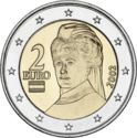 2 Euro (Peace prize winner Bertha von Suttner - member map)