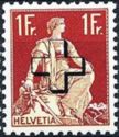 Helvetia with Sword (cross overprint)