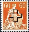 Helvetia with Sword (cross overprint)