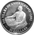 50 Dollars (British explorer Capitan James Cook. Ag. 0.925)