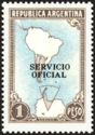 South America Map with Antartict, ovpt. (10¾ mm)