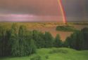 Rainbow over Katun river near Srostki village