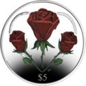 5 Dollars (Heart of Roses, Coloured - Silver)