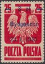 Polish Eagle, Surcharge 3z on 25g Bydgoszcz 23.1.1945