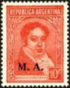 Bernardino Rivadavia (1780-1845), ovpt. "M.A."