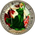 2 Pounds (Britannia with Dragon, Coloured)