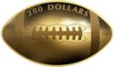 200 Dollars (Football-Shaped and Curved Coin)