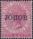 Straits Settlements overprinted "JOHOR" in Roman Font