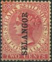 Straits Settlements vertically overprinted SELANGOR