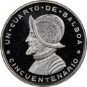 ¼ de Balboa ("Cuarto" - 50th Anniversary of the Republic)