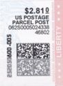 Statue of Liberty and Flag - Parcel Post