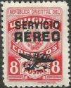 Overprint in black "SERVICIO AEREO" and airplane
