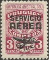 Overprint in black "SERVICIO AEREO" and airplane
