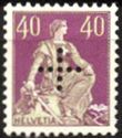 Helvetia with sword, cross perforated