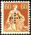 Helvetia with sword, cross perforated