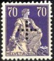 Helvetia with sword, cross perforated