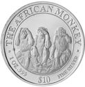 10 Dollars (The African Monkey - ear, see and speak no evil)
