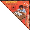 Boy collecting stamps