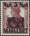 Overprint "SAARGEBIET" & Surcharge(B) 5M