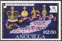 Coronation Regalia and Map of Anguilla - Overprinted