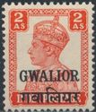 King George VI wearing Imperial Crown of India - overprinted