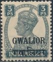 King George VI wearing Imperial Crown of India - overprinted