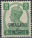 King George VI wearing Imperial Crown of India - overprinted