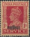 King George VI wearing Imperial Crown of India - overprinted