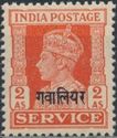 King George VI wearing Imperial Crown of India - overprinted