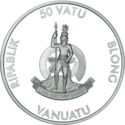 50 Vatu (150th Birth-anniversary of Pierre de Coubertin - Javelin throw)